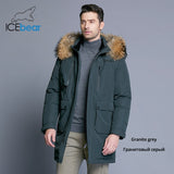 ICEbear 2019 new winter men's down jacket high quality detachable hat male's jackets thick warm fur collar clothing MWY18963D