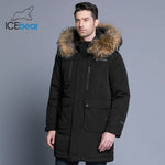 ICEbear 2019 new winter men's down jacket high quality detachable hat male's jackets thick warm fur collar clothing MWY18963D